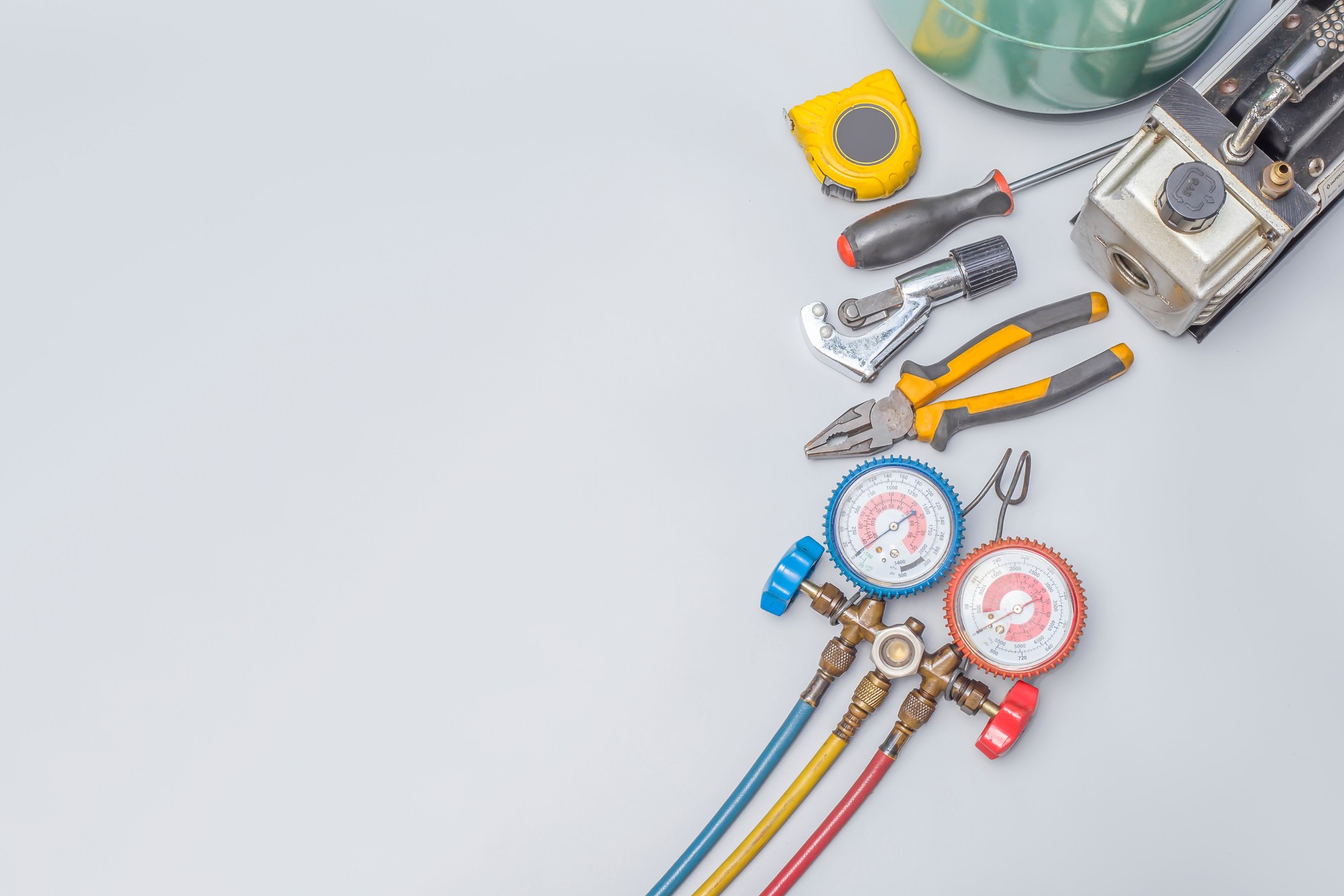 Tools for air conditioning repair and maintenance.